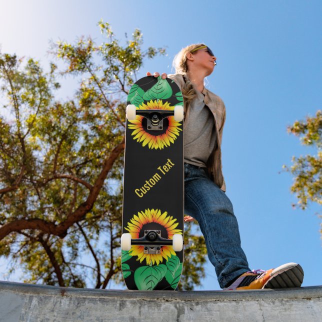 Benutzerdefiniertes Skateboard mit Sonnenblumen (Außenbereich 1)