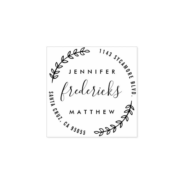 Benutzerdefiniertes Skript Verheiratet Couple-Rück Gummistempel (Prägung)