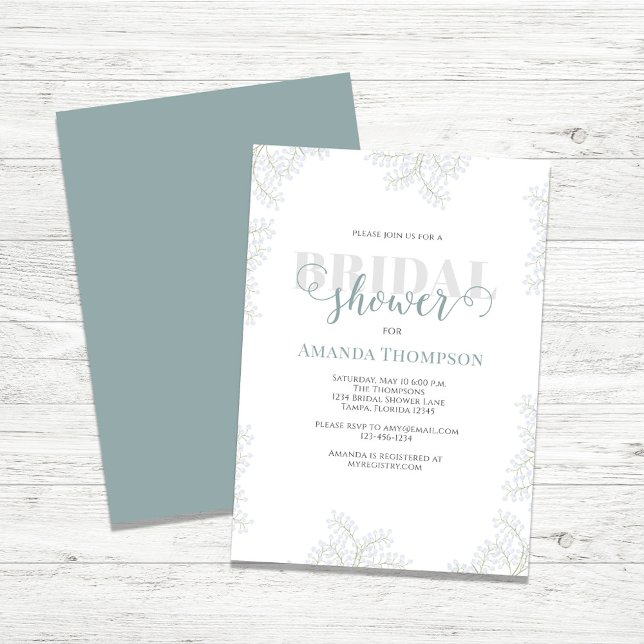 Benutzerdefiniertes Skriptfloral-Brautparty Einladung (Bridal shower simple floral Invitation.)