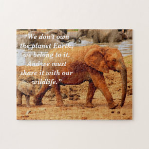 Benutzerdefiniertes Slogan/Elephant Mutter & Kalf Puzzle