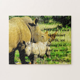 Benutzerdefiniertes Slogan/Konservierung Rhino Mut Puzzle