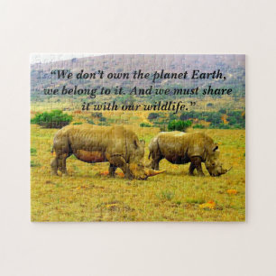 Benutzerdefiniertes Slogan/Rhino-Konservierung Puzzle