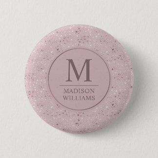 Benutzerdefiniertes Soft Blush Pastell Rosa Gold G Button