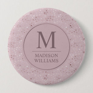 Benutzerdefiniertes Soft Blush Pastell Rosa Gold G Button