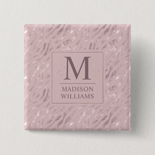 Benutzerdefiniertes Soft Blush Pastell Rosa Gold G Button (Vorderseite)