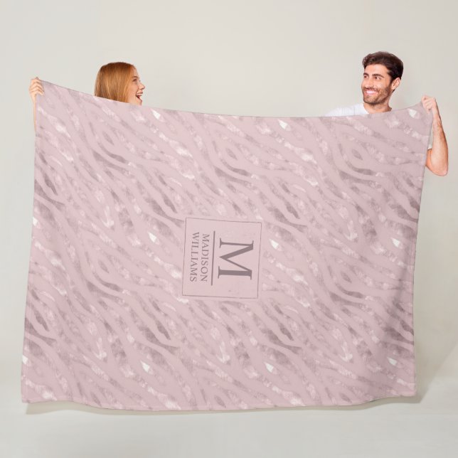 Benutzerdefiniertes Soft Blush Pastell Rosa Gold G Fleecedecke (Beispiel)