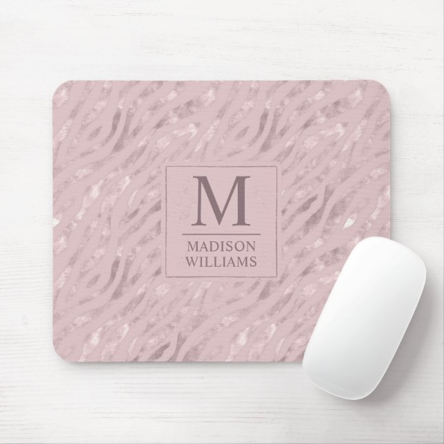 Benutzerdefiniertes Soft Blush Pastell Rosa Gold G Mousepad (Mit Mouse)