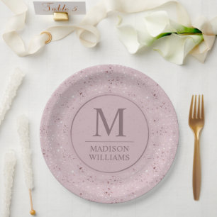 Benutzerdefiniertes Soft Blush Pastell Rosa Gold G Pappteller