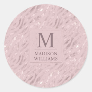 Benutzerdefiniertes Soft Blush Pastell Rosa Gold G Runder Aufkleber