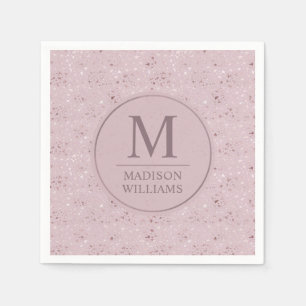 Benutzerdefiniertes Soft Blush Pastell Rosa Gold G Serviette