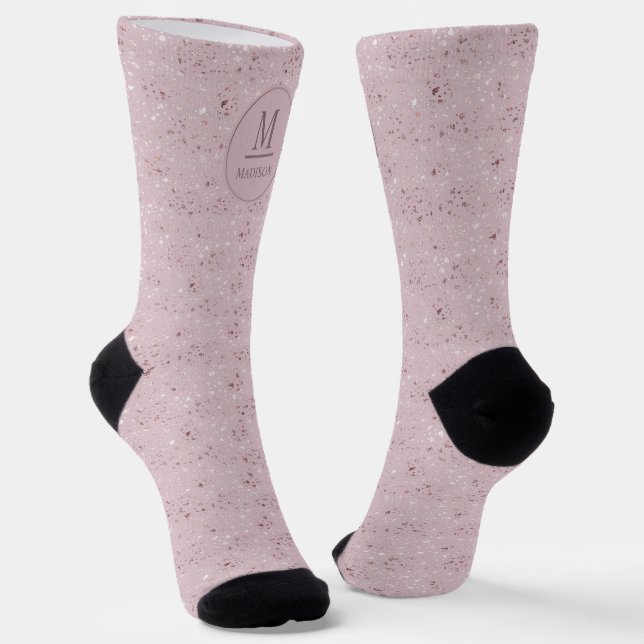 Benutzerdefiniertes Soft Blush Pastell Rosa Gold G Socken (Gewinkelt)