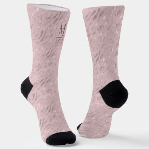 Benutzerdefiniertes Soft Blush Pastell Rosa Gold G Socken