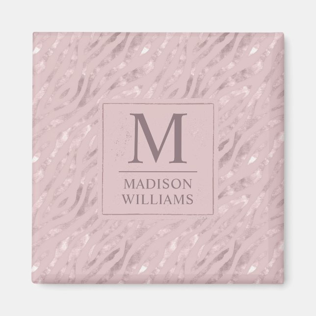 Benutzerdefiniertes Soft Blush Rosa Hellgold Glitt Magnet (Vorne)