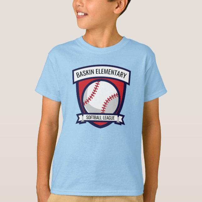 Benutzerdefiniertes Softball-Baseball-Logo T-Shirt (Vorderseite)