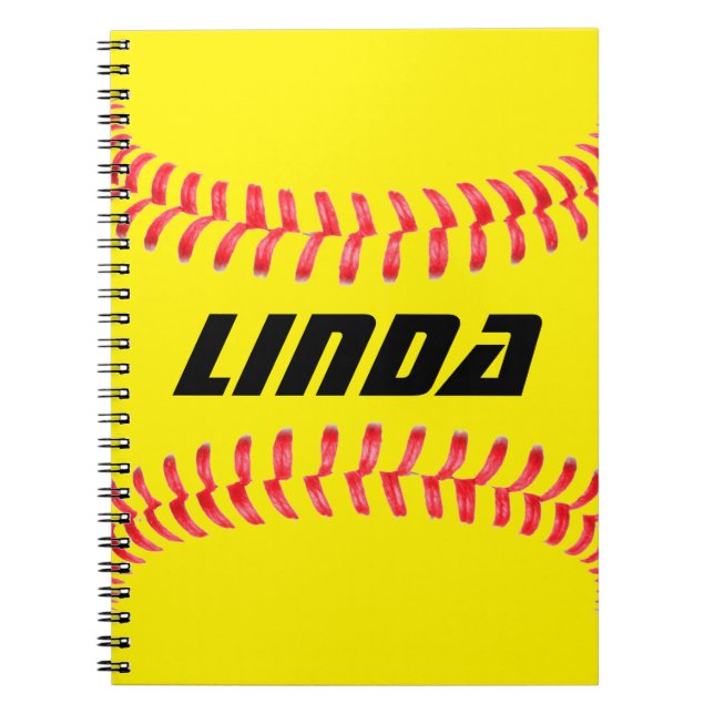 Benutzerdefiniertes Softball-Notebook Notizblock (Vorderseite)