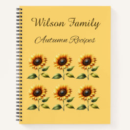 Benutzerdefiniertes Sonnenblumen Herbst Rezept Not Notizbuch