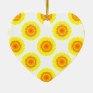 Benutzerdefiniertes Sonnenblumenmuster Keramik Ornament