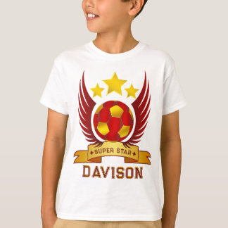 Benutzerdefiniertes Super Star Soccer Emblem Flüge T-Shirt