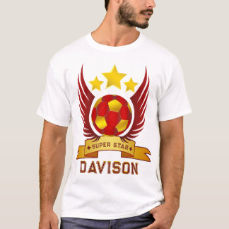 Benutzerdefiniertes Super Star Soccer Emblem Flüge T-Shirt