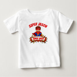 Benutzerdefiniertes Superhelden-Namens- und Superk Baby T-shirt