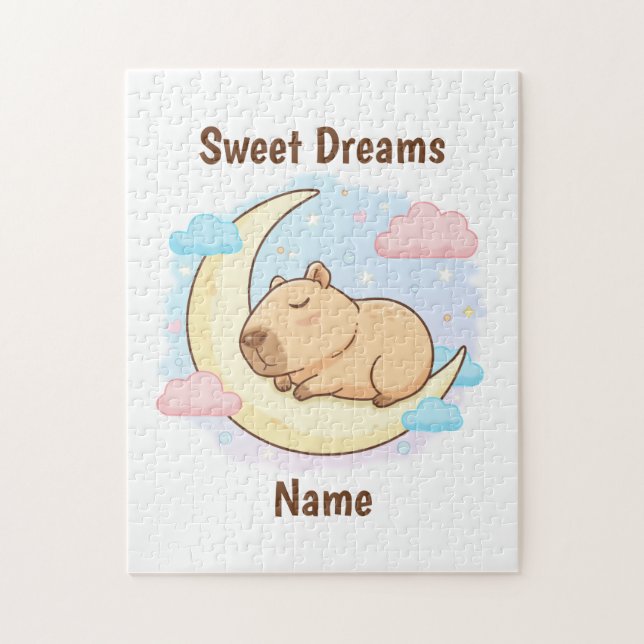 Benutzerdefiniertes Süße Träume Capybara Puzzle (Vertikal)