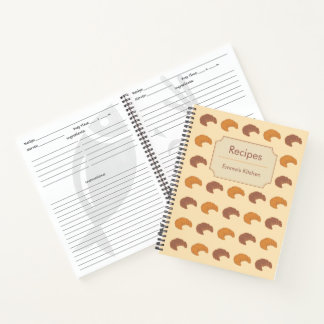 Benutzerdefiniertes süßes Croissant-Rezeptbuch Spi Notizbuch