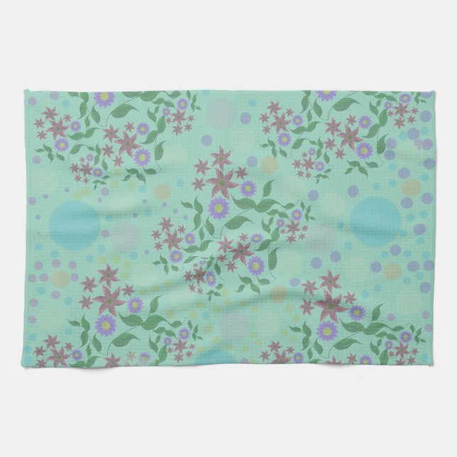Benutzerdefiniertes süßes Kidcore-Konfetti-Blumen- Geschirrtuch (Horizontal)
