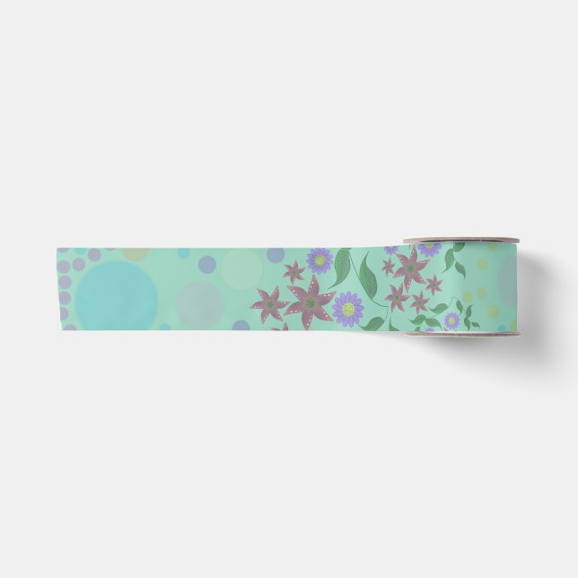 Benutzerdefiniertes süßes Kidcore-Konfetti-Blumen- Satinband (Vorderseite)