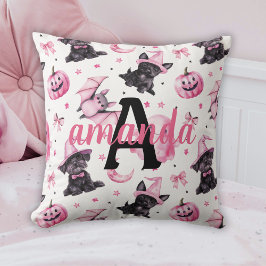 Benutzerdefiniertes süßes rosa Halloween-Muster mi Kissen