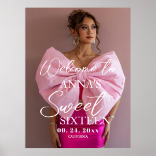 Benutzerdefiniertes Sweet 16 modernes Foto-Willkom Poster