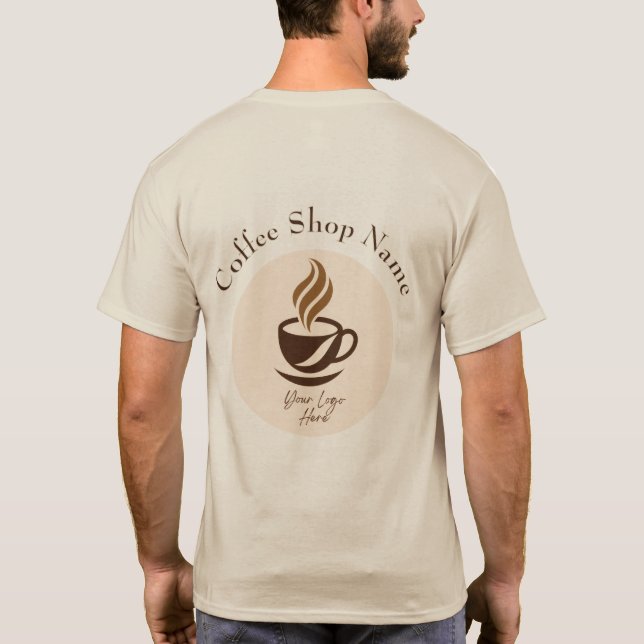 Benutzerdefiniertes T-Shirt für Kaffeehausmitarbei (Rückseite)