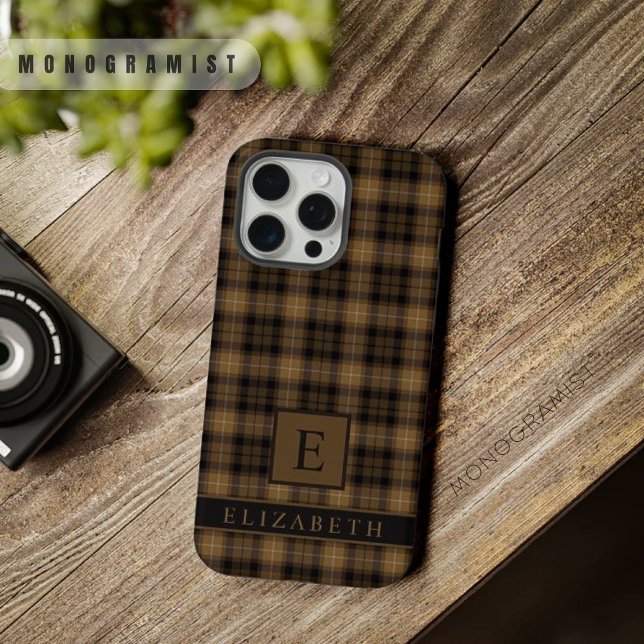 Benutzerdefiniertes Tan Brown Black Checkered Patt iPhone Hülle (Custom Tan Brown Black Checkered Pattern iPhone Case
)