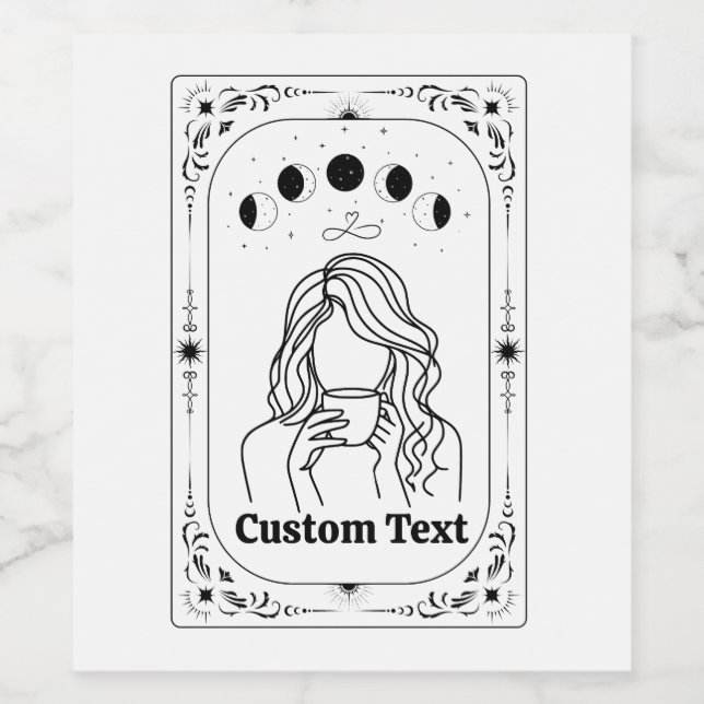 Benutzerdefiniertes Tarot Astrologie Glück Magisch Weinetikett (Einzelnes Label)
