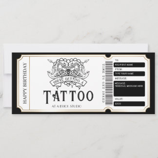 Benutzerdefiniertes Tattoo-Geschenkzertifikat Einladung