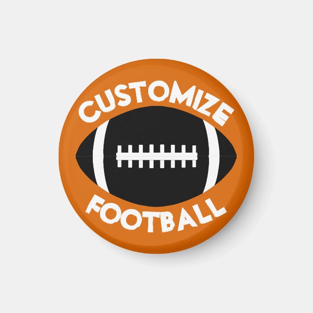 Benutzerdefiniertes Team Color and Text Football C Magnet (Vorne)