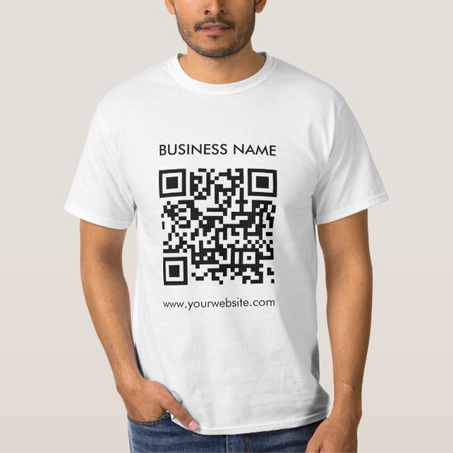 Benutzerdefiniertes Template QR Code Elegant Mens  T-Shirt (Vorderseite)