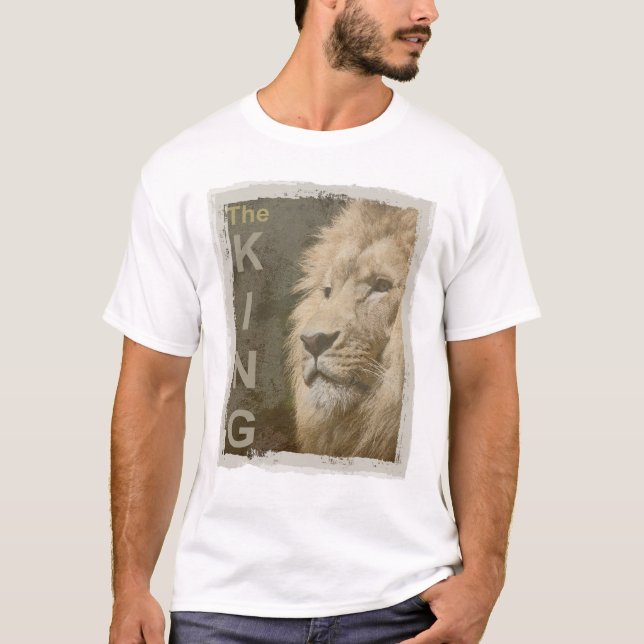 Benutzerdefiniertes Template Trendy Lion White Col T-Shirt (Vorderseite)