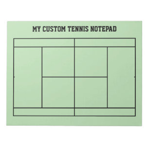 Benutzerdefiniertes Tennis-Strategie-Notizbuch mit Notizblock