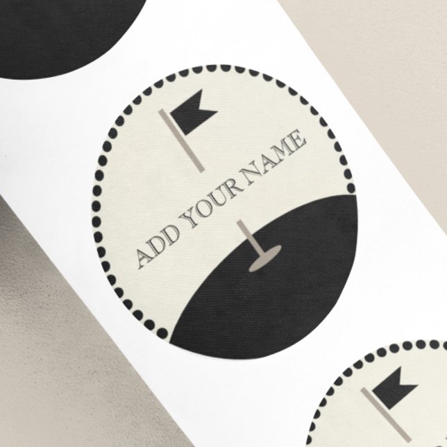 Benutzerdefiniertes Text-Golf-Flag Runder Aufkleber (Von Creator hochgeladen)