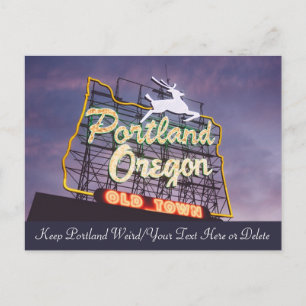 Benutzerdefiniertes Text Portland Oregon White Sta Postkarte