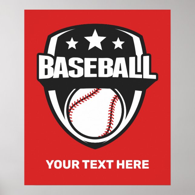 Benutzerdefiniertes Text- und FarbBaseball Poster (Vorne)