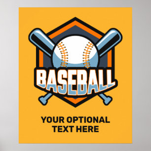 Benutzerdefiniertes Text- und FarbBaseball Poster
