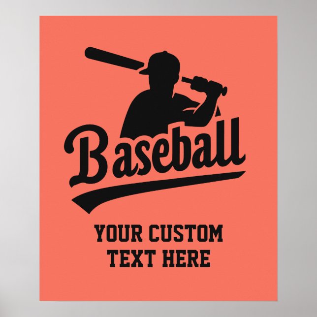 Benutzerdefiniertes Text- und FarbBaseball Poster (Vorne)