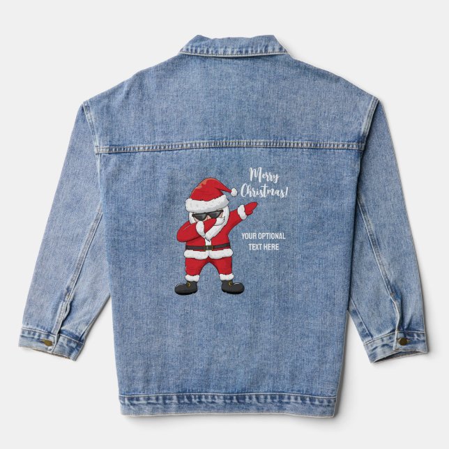 Benutzerdefiniertes Textabbbing TanzSanta Jeansjacke (Rückseite)