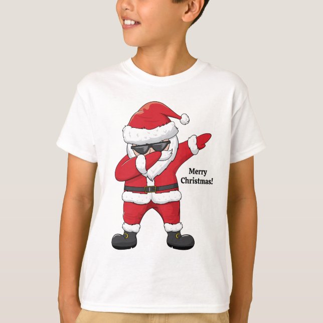 Benutzerdefiniertes Textabbbing TanzSanta T-Shirt (Vorderseite)