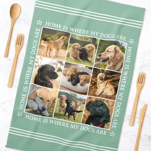 Benutzerdefiniertes Textfoto-Collage Haustier Hund Geschirrtuch