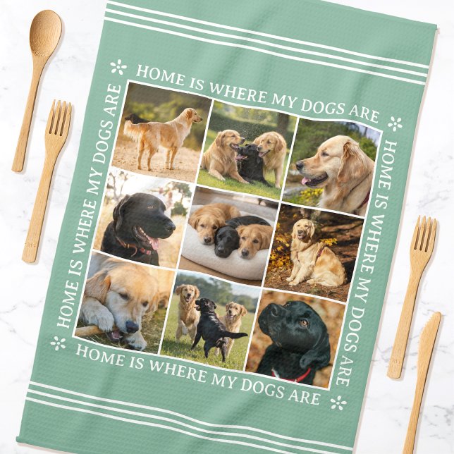 Benutzerdefiniertes Textfoto-Collage Haustier Hund Geschirrtuch (Von Creator hochgeladen)