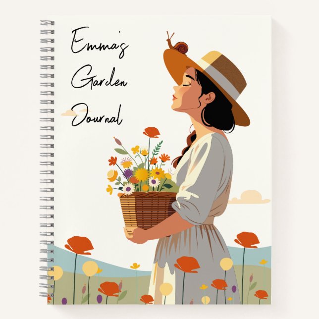 Benutzerdefiniertes Textgartenblatt Notizbuch (Vorderseite)