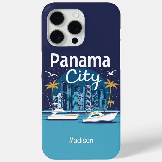 Benutzerdefiniertes Textpanama Stadt Case-Mate iPhone Hülle (Rückseite)