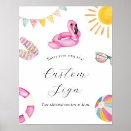 Benutzerdefiniertes Textsignieren für das Pool-Par Poster